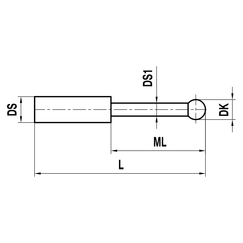 Non-threaded, Stepped-stem Pin Stylus for Star Configurations